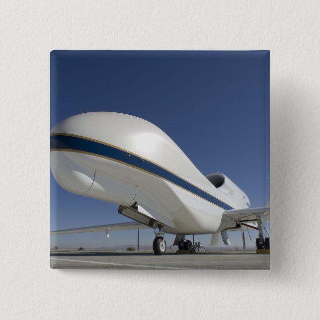 Macaron Carré 5 Cm Global Hawk avion sans pilote 2 (Devant)