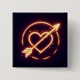 Macaron Carré 5 Cm glowing image of a heart with cupid's arrow