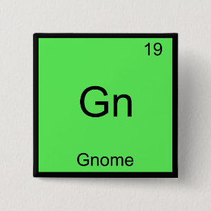 Macaron Carré 5 Cm Gn - Gnome Symbole d'élément de chimie drôle T-Shi