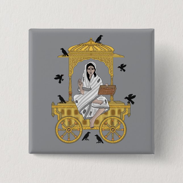 Macaron Carré 5 Cm Goddess Dhumavati Button (Devant)