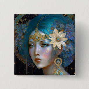 Macaron Carré 5 Cm Goddess Fantasy Art Button