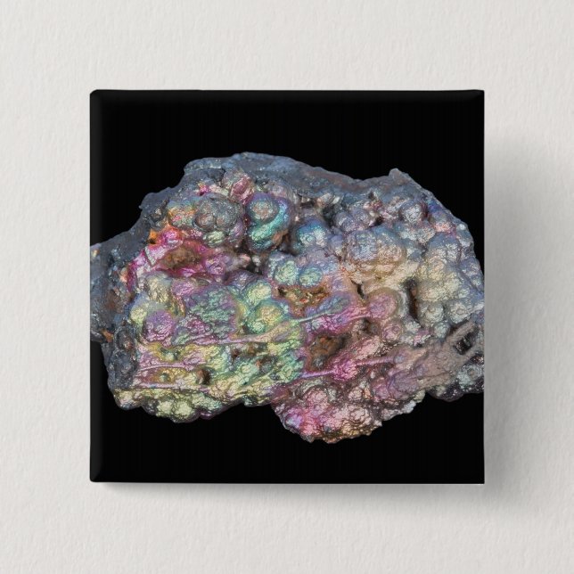 Macaron Carré 5 Cm Goethite montrant l'irisation (Devant)