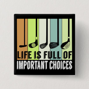 Macaron Carré 5 Cm Golf Funny Life Choices Clubs