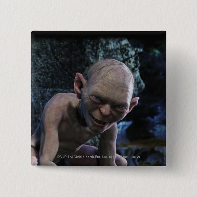 Macaron Carré 5 Cm GOLLUM™ avec sourire (Devant)