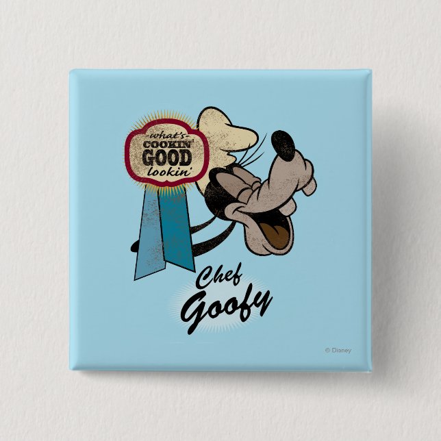 Macaron Carré 5 Cm Goofy | Chef (Devant)