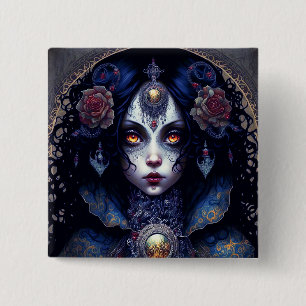 Macaron Carré 5 Cm Goth Lady Imaginaire gothique Art