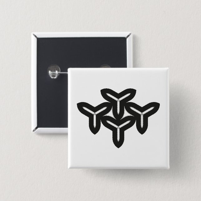 Macaron Carré 5 Cm Gothic Blades Button (Devant & derrière)