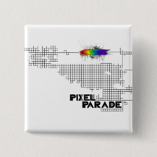 Macaron Carré 5 Cm Goupille "analogue" de défilé de pixel