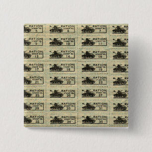 Macaron Carré 5 Cm Goupille de timbre de ration de guerre