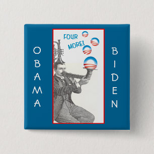 Macaron Carré 5 Cm Goupille drôle d'Obama Biden