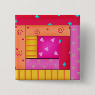 Macaron Carré 5 Cm Goupilles colorées d'art de bloc de cabine de