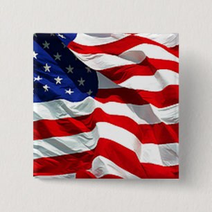 Macaron Carré 5 Cm Goupilles de bouton de drapeau des Etats-Unis