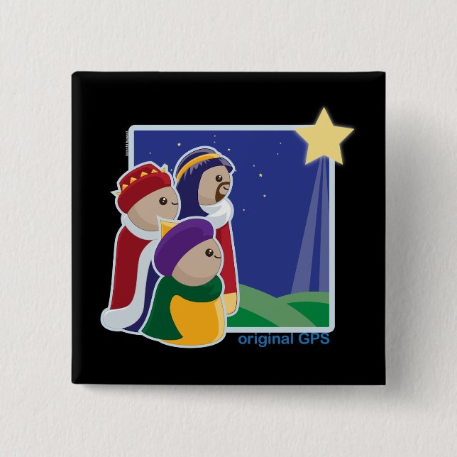 Macaron Carré 5 Cm GPS original (Devant)