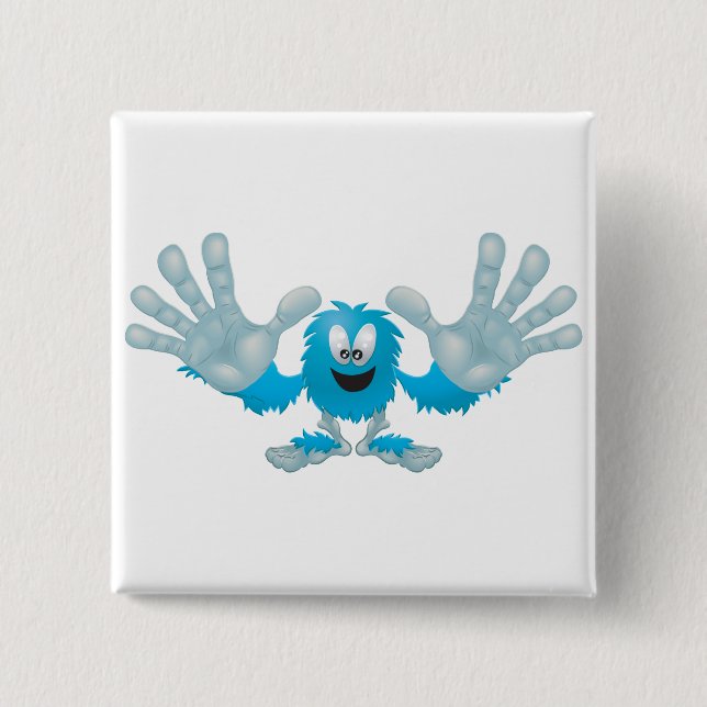 Macaron Carré 5 Cm grabby gifle dix furieux monstre bleu goofy (Devant)