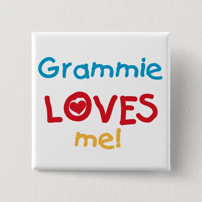 Macaron Carré 5 Cm Grammie m'aime T-shirts et cadeaux (Devant)