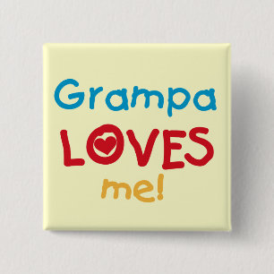 Macaron Carré 5 Cm Grampa m'aime T-shirts et cadeaux