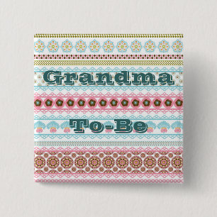 Macaron Carré 5 Cm Grand-maman à être Pin de bouton pour le baby