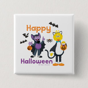 Macaron Carré 5 Cm Grand oiseau et nombre Joyeux Halloween