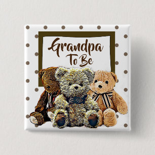 Macaron Carré 5 Cm Grand-papa à être baby shower d'ours de nounours