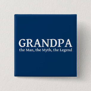 Macaron Carré 5 Cm Grand-papa le mythe l'homme la légende