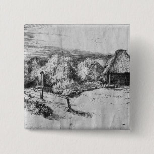 Macaron Carré 5 Cm Grand paysage avec une tour, c.1650