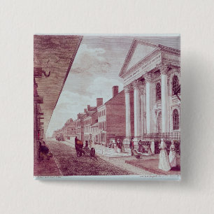 Macaron Carré 5 Cm Grand-rue avec la première église presbytérienn