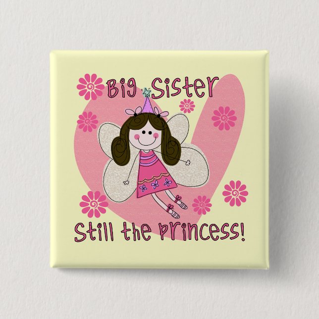 Macaron Carré 5 Cm Grande soeur encore la princesse (Devant)