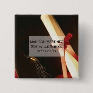 Macaron Carré 5 Cm Grandgirl Graduation Wives, Bouton