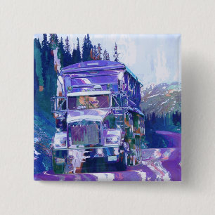 Macaron Carré 5 Cm GRANDS CAMIONS et CAMIONS d'INSTALLATION pour des 