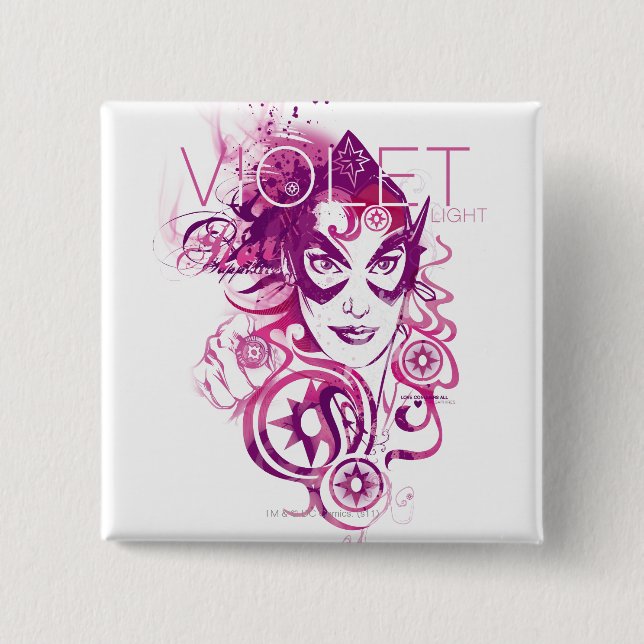 Macaron Carré 5 Cm Graphique 3 de saphir d'étoile (Devant)