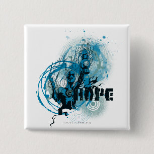 Macaron Carré 5 Cm Graphique bleu 3 de lanterne