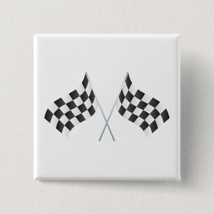 Macaron Carré 5 Cm graphisme de drapeaux à damier de course