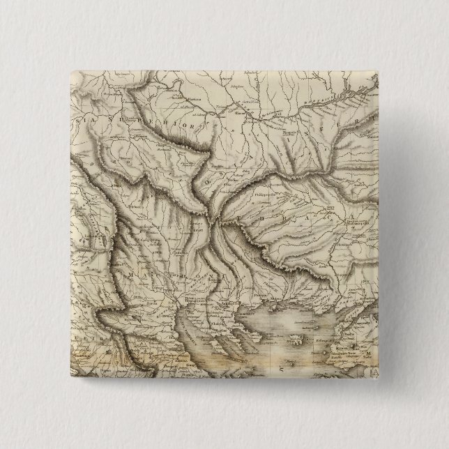 Macaron Carré 5 Cm Grèce antique (Devant)