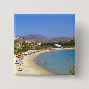 Macaron Carré 5 Cm Grèce, île de Paros, Krios Beach vue d'en haut