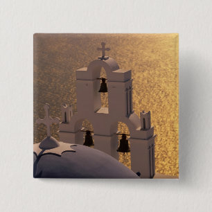 Macaron Carré 5 Cm Grèce, îles des Cyclades, Santorin, Thira,