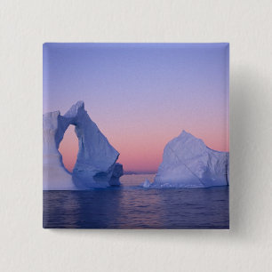 Macaron Carré 5 Cm Groenland, Iceberg au coucher du soleil.