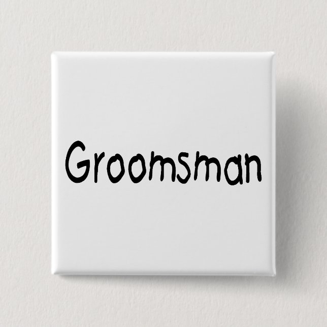 Macaron Carré 5 Cm Groomsman (noir) (Devant)