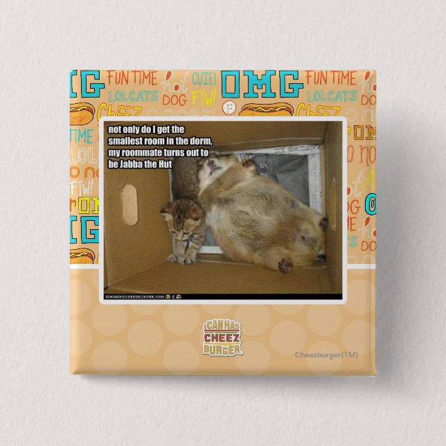 Macaron Carré 5 Cm Gros compagnon de chambre (Devant)