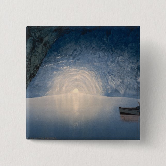 Macaron Carré 5 Cm Grotte bleue, île de Capri, Campanie, Italie (Devant)