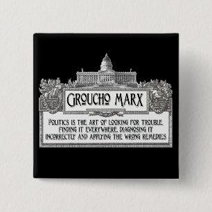 Macaron Carré 5 Cm Groucho Marx sur la politique