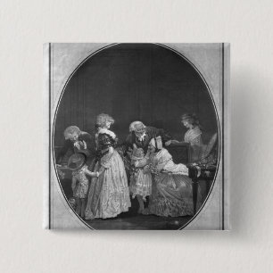 Macaron Carré 5 Cm Groupes des fleurs ou de la grand-mère de