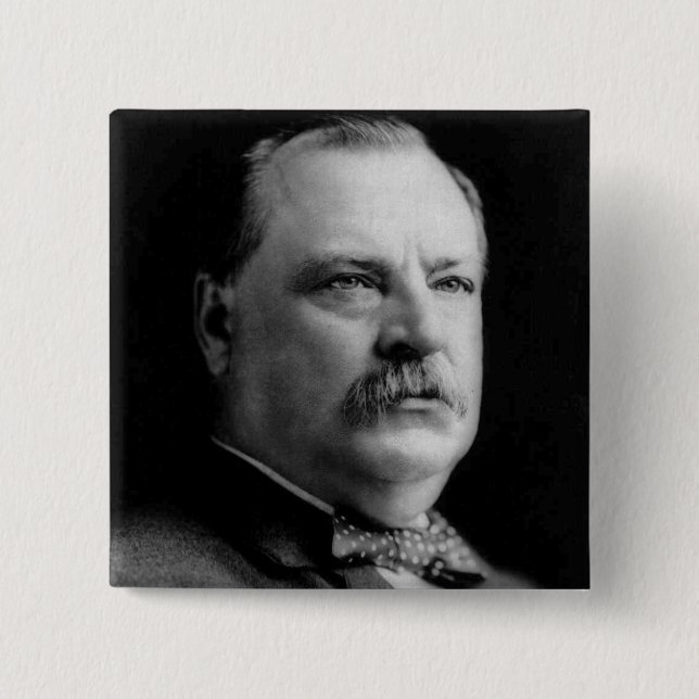 Macaron Carré 5 Cm Grover Cleveland (Devant)