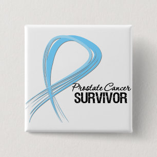 Macaron Carré 5 Cm Grunge Ribbon Cancer de la prostate Survivant