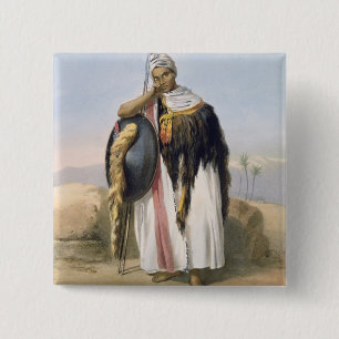 Macaron Carré 5 Cm Guerrier d'Amhara, Ethiopie, illustration de '