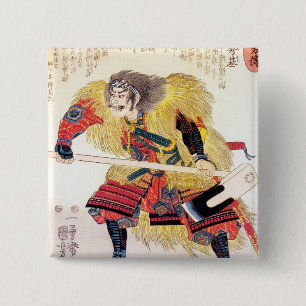 Macaron Carré 5 Cm Guerrier oriental japonais traditionnel samouraï