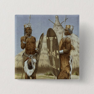 Macaron Carré 5 Cm Guerriers de Nyam-nyam de l'histoire de l'humanit