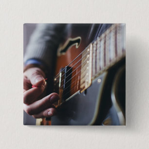 Macaron Carré 5 Cm Guitare de basse cool