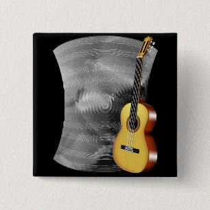 Macaron Carré 5 Cm Guitare et musique