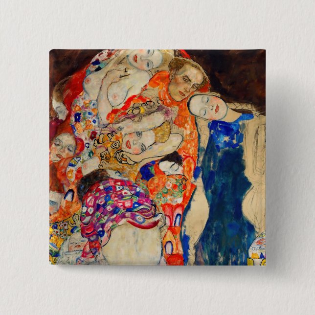 Macaron Carré 5 Cm Gustav Klimt - La mariée (inachevée) (Devant)