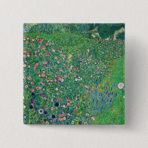 Macaron Carré 5 Cm Gustav Klimt - Paysage du jardin italien